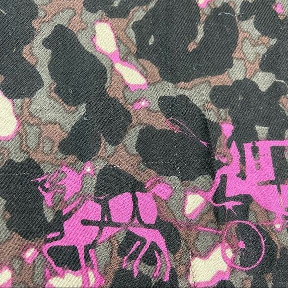 Coach Signature Horse And Carriage Camouflage Print Oversized Square Scarf Wrap - Picture 13 of 15
